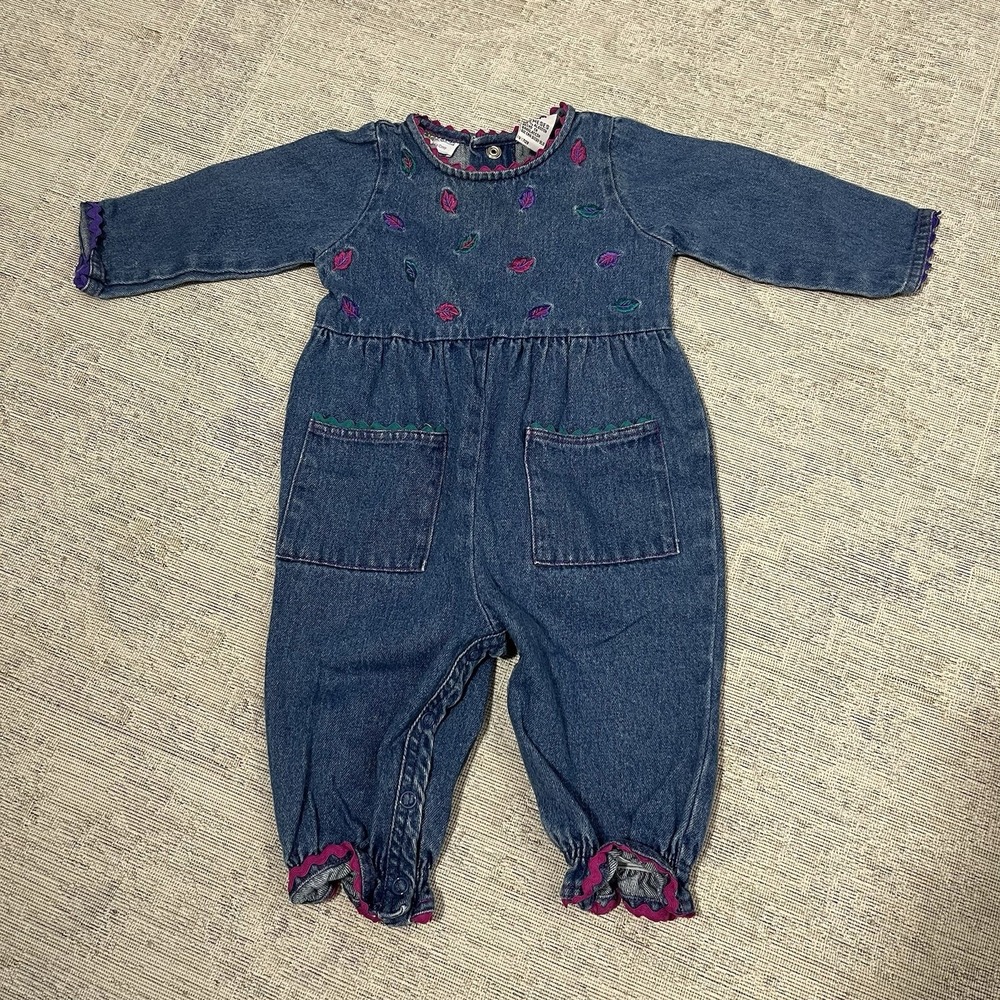 Vintage 90's McBaby McDonald's Blue Denim One Piece Outfit Infant Size 12 Months
